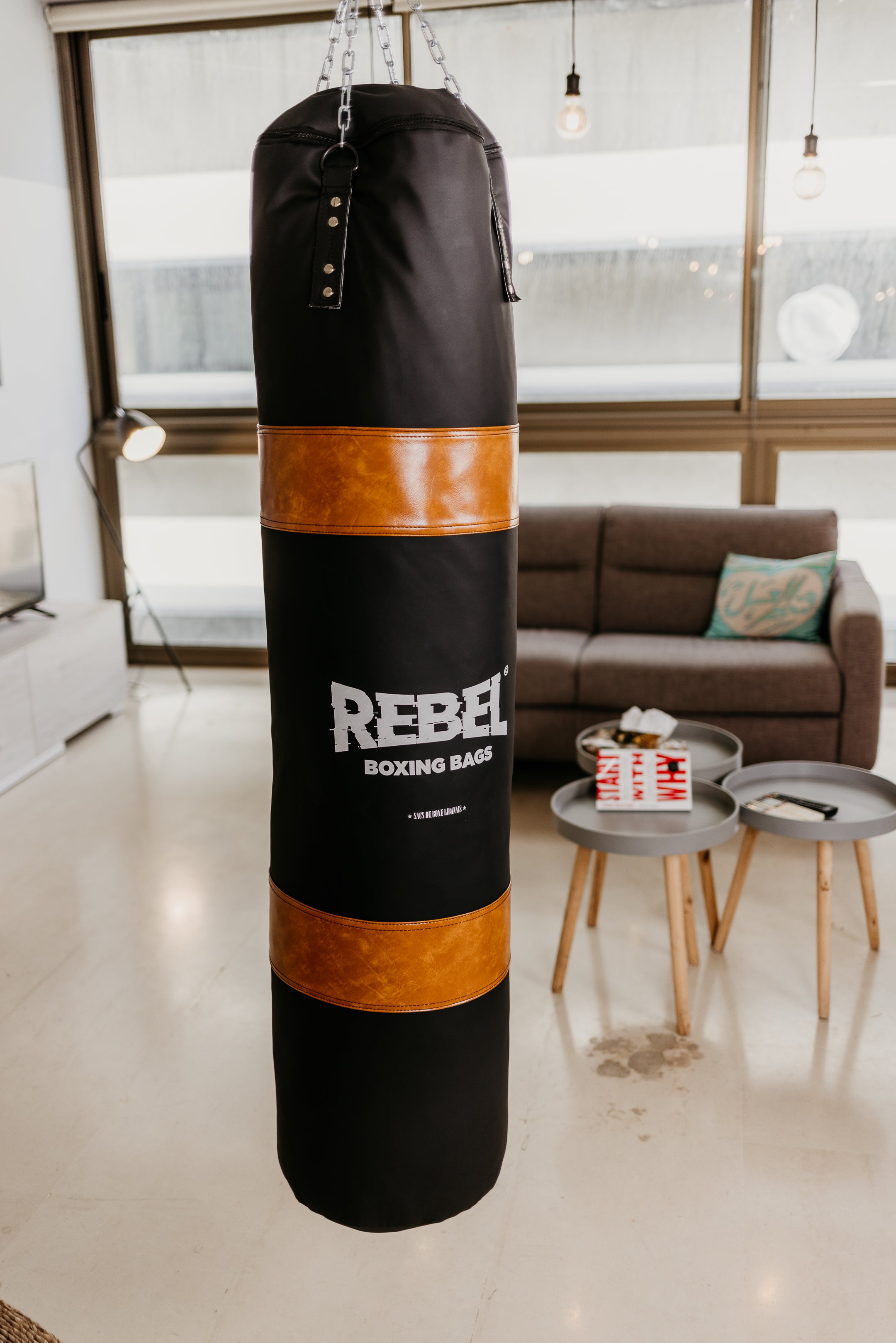 Black Leather Boxing Bag