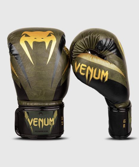 Venum Impact Boxing Gloves - Khaki/Gold