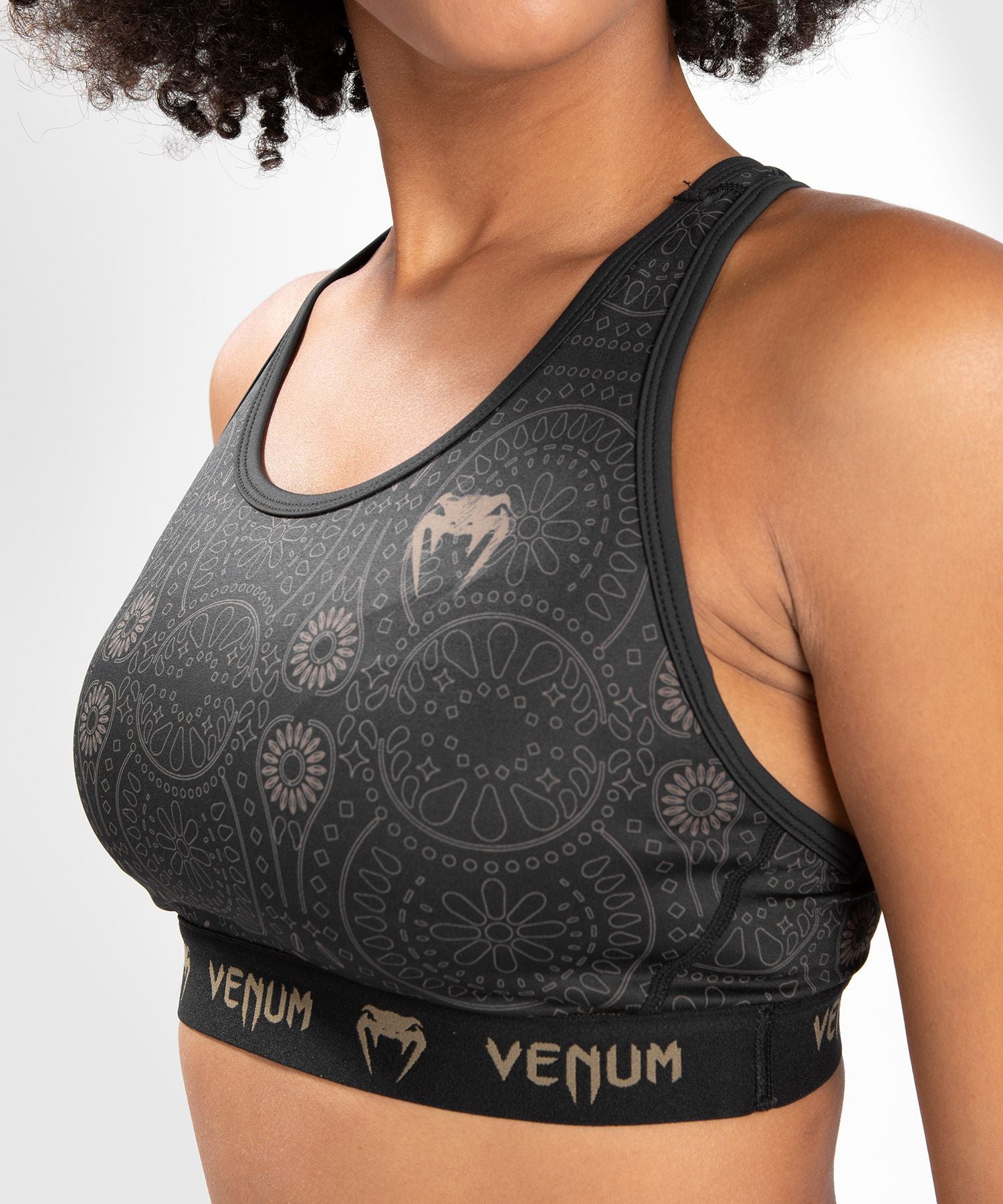 VENUM WOMEN SANTA MUERTE DARK SIDE - SPORT BRA - BLACK/BROWN